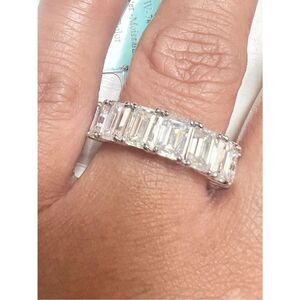 925 Sterling Silver 6.93 CTW Moissanite Ring Size 7 NEW MSRP $511